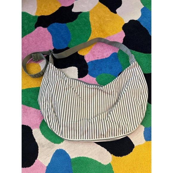 BAGGU Handbags - Baggu Large Crescent — Sage Stripe